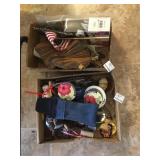 Assorted Glasses, Pins, A Wood Spinner