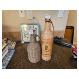 2 Jamaica Rum Straw Wrapped Bottles