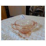 Pink Depression Glass Cream Soup Bowl