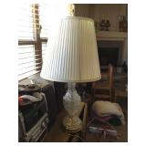 Crystal And Brass Table Lamp 28" Works