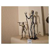 2 Bronze Art Statues 9.5" inches tall