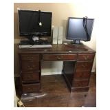 Wooden Desk Damaged Contents Not Included