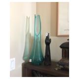 2 Glass Bottles 20", 13"
