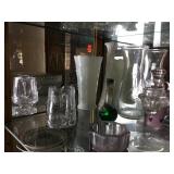 Contents Of Shelf Glassware Vases, Candle Holder