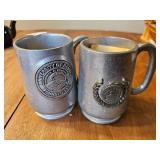 Pewtarex Metalware x2 Mugs 5"x3"