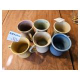 Pottery Cups x6 3"x2"