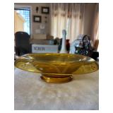 Amber-Etched Glass Bowl