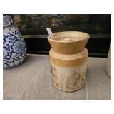 7" Stoneware Crock Chipped
