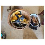 Wooden Baskets x3 And Gloves