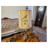 Vintage Brass & Crystal Cherub Table Lamp