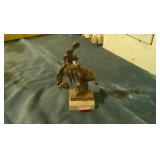 Cowboy On Bucking Horse Statue, Marble Stand