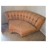 Vintage Tufted Sofa Set Includes Swivel Chair