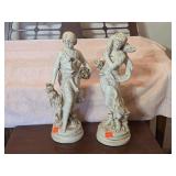 Vintage Chalkware Sculptures x2, 18.5'x5.5'