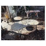 Lawn Bench With Chair, Damaged