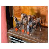 Vtg Copper Plated Horse Scupltures x3