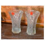 Cut Glass Vases x2
