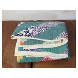 Vintage Log Cabin Quilt, Hand Stitched