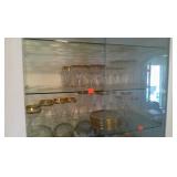 1930s Clear Glass Goblets, Plates x11