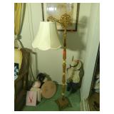 Vintage Jadeite Floor Lamp Pink Glass