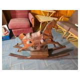 Vtg Wooden Rocking Horse