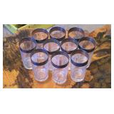 Vintage Highball Glass With Metallic Band Rim x10