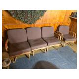 Vtg Bamboo Lounge Chairs x4