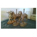 Carousel Horses Made Of Painted Resin x2