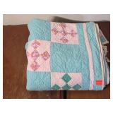 Vintage Handmade Patchwork Quilt, Damaged