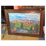 Wildlife Painting Oil on Canvas, Unknown Artist