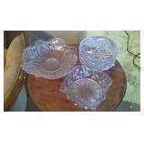 Cut Glass Serving Bowl x3