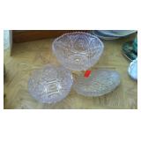 Cutglass Bowl and Candy Dishes