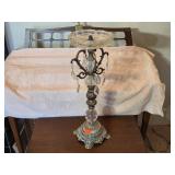 Vintage Smoking Stand Brass & Crystal