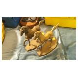 Vintage Brass Horse Figurines x2