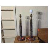 Antique US Navy 3 lb Trench Art Lamp x2