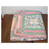 Hand Stitched Quilt Vintage Damaged