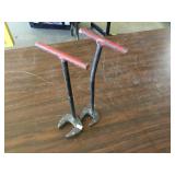 Vertical Wrenches Qty 2, Unknown Sizes