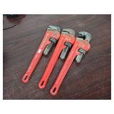 Ridged Pipe Wrenches 14' Qty 3