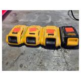 DeWalt 20v 2AH Batteries QTY4
