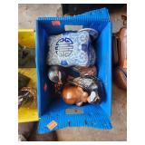 Wood Art, Elephant, Birds, Trinket Boxes x2