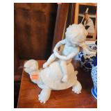 Cherub Statue On Turtle Made Of Resin 13'X12'