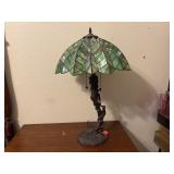 Table Lamp, Features A Stained Glass Shade