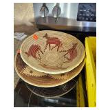 Southwest Design Woven Baskets x2