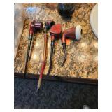 Long Stemmed Wooden Smoking Pipes x4