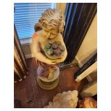 Angel Cherub Statue Plaster 31.5'X10' Base