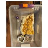 Citrine Cluster, Purple Crystals, Geode