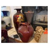 Vases x3, 1 Damaged, Resin,Glass,Lacquer Finish