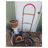 Ceramic Flower Pots x2, Truck Dolly