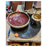 Marble Cutting Board, Silver On Copper Bowls x2