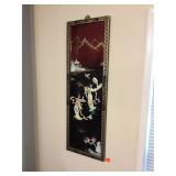 Vintage Asian Wall Panel Mother Of Pearl Inlay