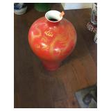 Chinese Porcelain Vase, Features Vibrant Red Color